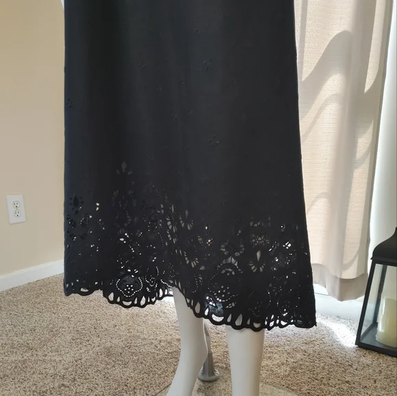 Theory "Taytee" Eyelet Dress, Black 6 - Picture 6 of 15